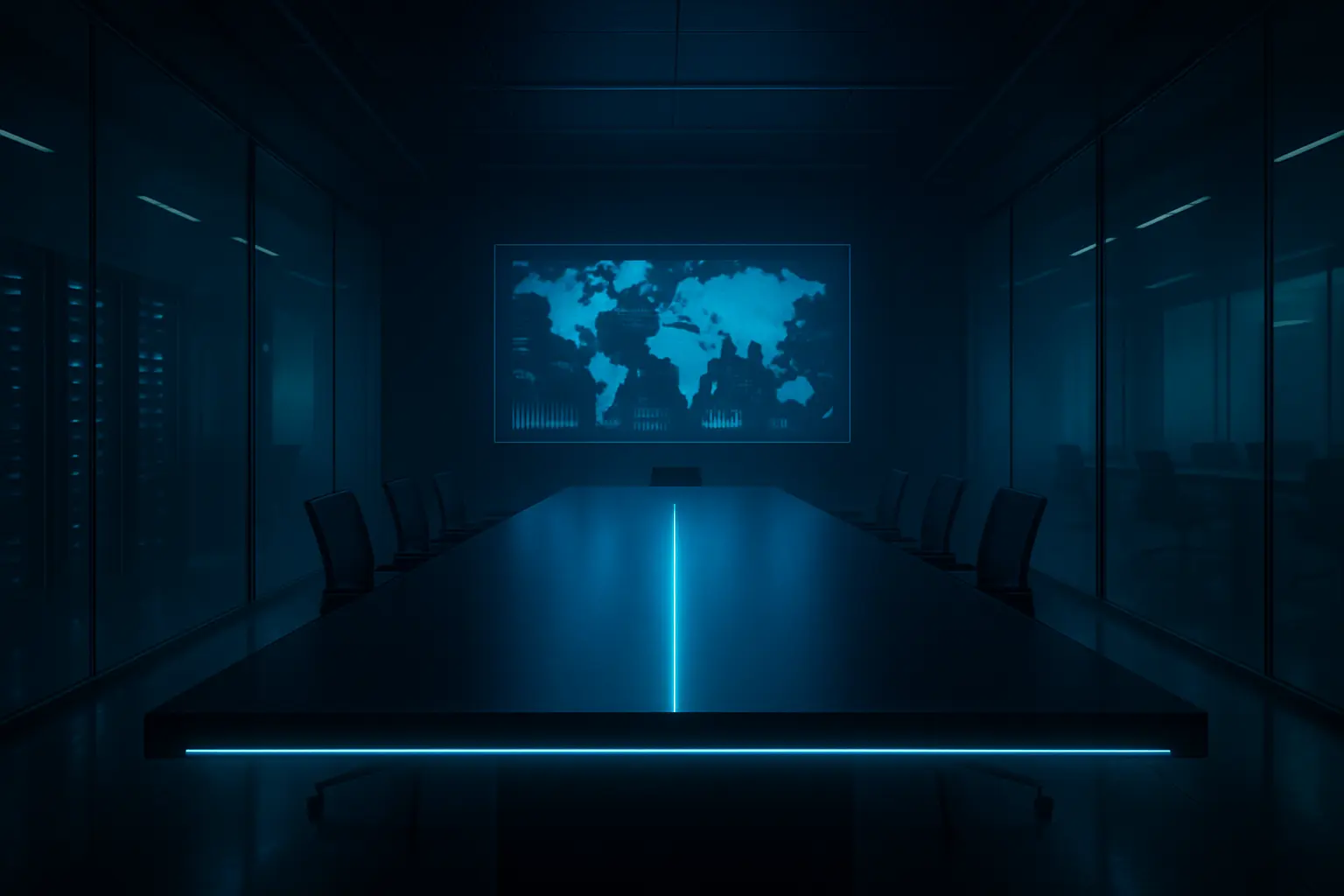 Futuristički ured s virtualnim zaslonom – Zadar ICT hosting iz Zadra